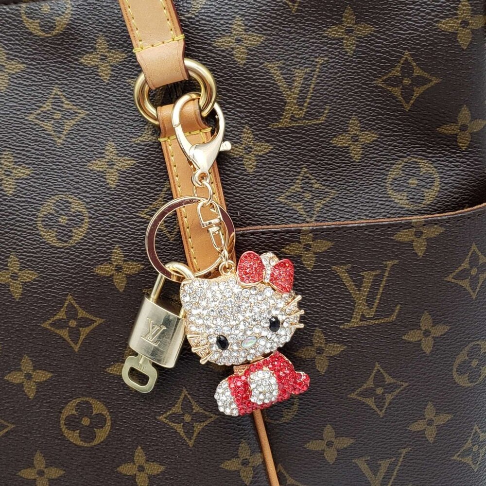 Authentic Louis Vuitton Gold Lock 🔒 Keychain Bag Unbranded Hello Kitty Charm LV